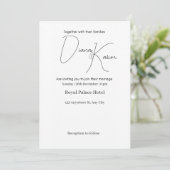 Modern Minimalist Wedding Invitation white Kaart (Staand voorkant)