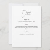 Modern Minimalist Wedding Invitation white Kaart (Achterkant)