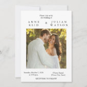 Modern Minimalist Wedding invitation with 2 photos Kaart (Voorkant)