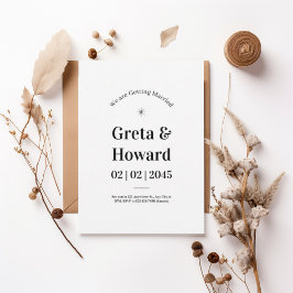 Modern Minimalist Wedding Invitation with star Kaart