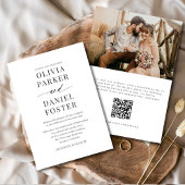 Modern Minimalist Wedding Photo QR Code  Kaart