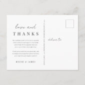 Modern Minimalist Wedding Photo Thank You Postcard Kaart (Achterkant)