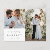 Modern Minimalist Wedding Photo Thank You Postcard Kaart (Voorkant)