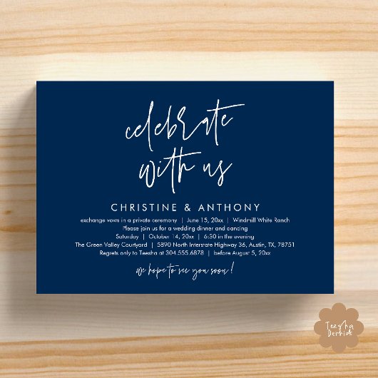 Modern Minimalist Wedding Reception Dinner Kaart