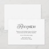 Modern Minimalist Wedding Reception Insert Card RSVP Kaartje (Voorkant / Achterkant)