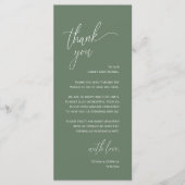 Modern Minimalist Wedding Reception Thank You Card Programmakaart (Voorkant)