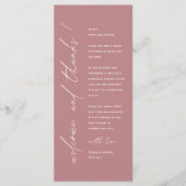 Modern Minimalist Wedding Reception Thank You Card Programmakaart (Voorkant)