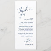 Modern Minimalist Wedding Reception Thank You Card Programmakaart (Voorkant)