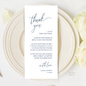 Modern Minimalist Wedding Reception Thank You Card Programmakaart