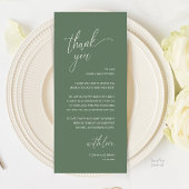 Modern Minimalist Wedding Reception Thank You Card Programmakaart
