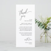 Modern Minimalist Wedding Reception Thank You Card Programmakaart (Staand voorkant)