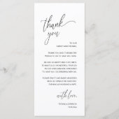 Modern Minimalist Wedding Reception Thank You Card Programmakaart (Voorkant)