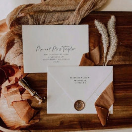 Modern Minimalist Wedding Return Address  Zelfinktende Stempel
