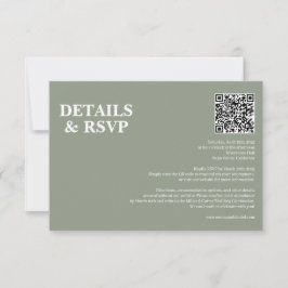 Modern Minimalist Wedding RSVP Card Kaartje