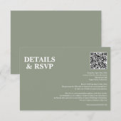 Modern Minimalist Wedding RSVP Card Kaartje (Voorkant / Achterkant)