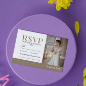 Modern Minimalist Wedding RSVP Card with Photo Kaartje