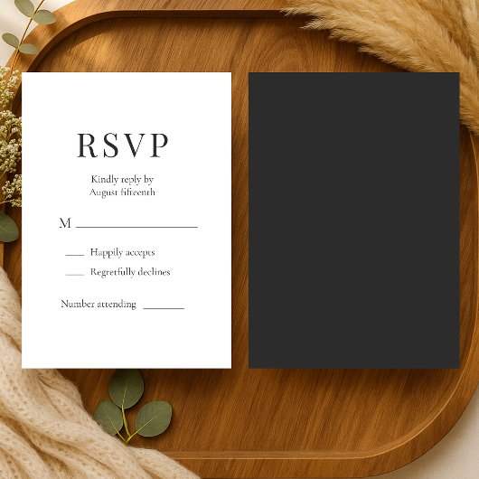 Modern Minimalist Wedding RSVP Kaartje