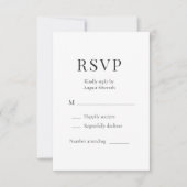 Modern Minimalist Wedding RSVP Kaartje (Voorkant)