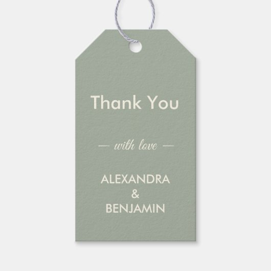 Modern Minimalist Wedding | Sage Green Timeless Cadeaulabel (Voorkant)
