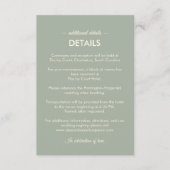 Modern Minimalist Wedding | Sage Green Timeless  Informatiekaartje (Voorkant)