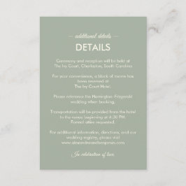 Modern Minimalist Wedding | Sage Green Timeless  Informatiekaartje