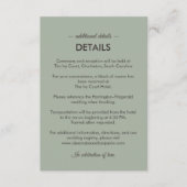 Modern Minimalist Wedding | Sage Green Timeless Informatiekaartje (Voorkant)