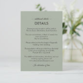 Modern Minimalist Wedding | Sage Green Timeless  Informatiekaartje (Staand voorkant)
