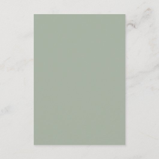 Modern Minimalist Wedding | Sage Green Timeless Informatiekaartje (Achterkant)