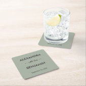 Modern Minimalist Wedding | Sage Green Timeless Kartonnen Onderzetters (Insitu)