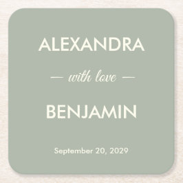 Modern Minimalist Wedding | Sage Green Timeless  Kartonnen Onderzetters