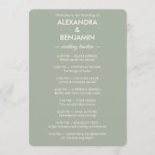 Modern Minimalist Wedding | Sage Green Timeless Programmakaart (Voorkant)