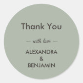 Modern Minimalist Wedding | Sage Green Timeless Ronde Sticker (Voorkant)