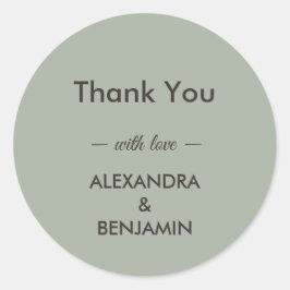 Modern Minimalist Wedding | Sage Green Timeless  Ronde Sticker
