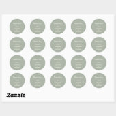 Modern Minimalist Wedding | Sage Green Timeless  Ronde Sticker (Vel)