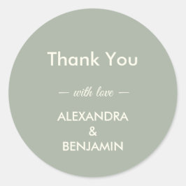 Modern Minimalist Wedding | Sage Green Timeless  Ronde Sticker