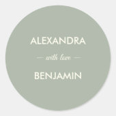 Modern Minimalist Wedding | Sage Green Timeless  Ronde Sticker (Voorkant)