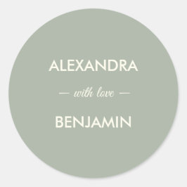 Modern Minimalist Wedding | Sage Green Timeless  Ronde Sticker