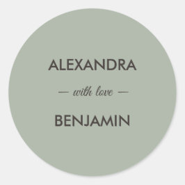 Modern Minimalist Wedding | Sage Green Timeless  Ronde Sticker