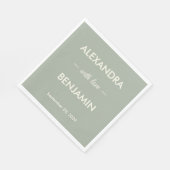 Modern Minimalist Wedding | Sage Green Timeless  Servet (Hoek)