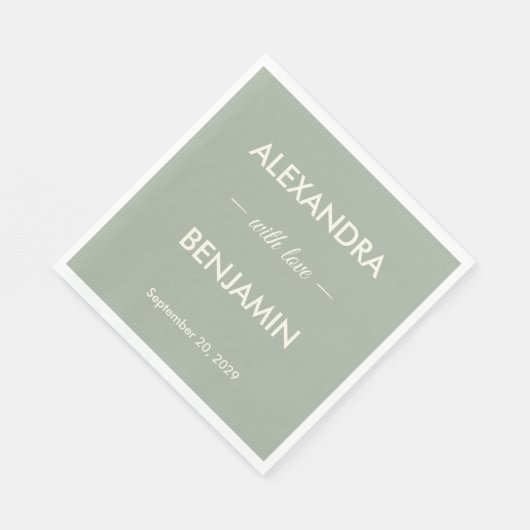 Modern Minimalist Wedding | Sage Green Timeless Servet (Hoek)