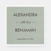 Modern Minimalist Wedding | Sage Green Timeless  Servet (Voorkant)