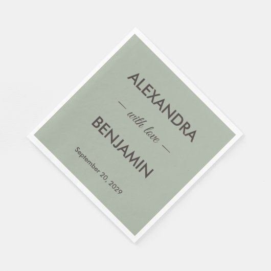 Modern Minimalist Wedding | Sage Green Timeless Servet (Hoek)