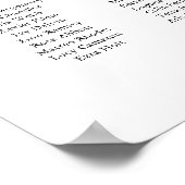 Modern Minimalist Wedding Seating Chart 15 Tables Poster (Hoek)