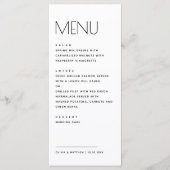 Modern Minimalist Wedding. Simple Clean Typography Menu (Voorkant)