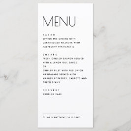 Modern Minimalist Wedding. Simple Clean Typography Menu