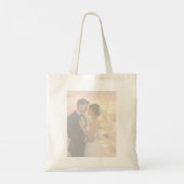 Modern Minimalist Wedding Sunset Beach Photo Tote Bag (Achterkant)