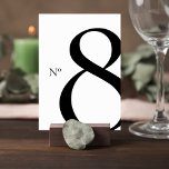 Modern Minimalist Wedding Table Number Card Kaart<br><div class="desc">Elevate your reception tables with this modern minimalist wedding table number card. Designed with bold, oversized typography and refined serif detailing, this layout creates a striking yet sophisticated statement for your celebration. The dramatic large-scale number becomes an elegant focal point, while the delicate “No.” detail adds a subtle classic touch....</div>