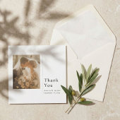 Modern Minimalist Wedding Thank You Card With Note Bedankkaart