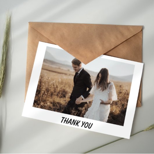 Modern Minimalist Wedding Thank You Notitiekaartje