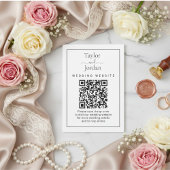 Modern Minimalist Wedding Website QR Code Card Informatiekaartje